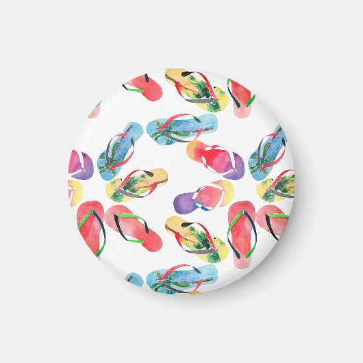 Summer Beach Flip Flops Muster Magnet (Vorne)