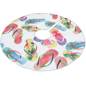 Summer Beach Flip Flops Muster Polyester Weihnachtsbaumdecke (Schrägansicht)