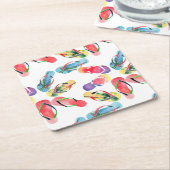 Summer Beach Flip Flops Muster Rechteckiger Pappuntersetzer (angewinkelt)