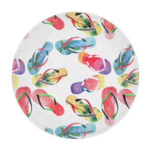 Summer Beach Flip Flops Muster Schneidebrett