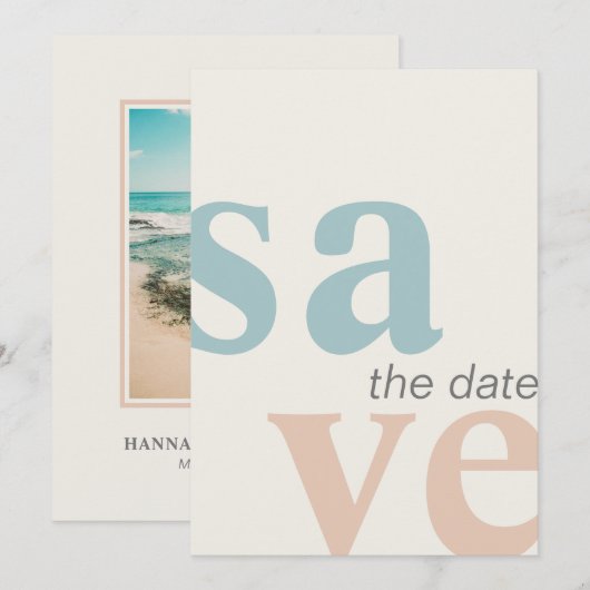 Summer Beach Foto Save the Date (Vorne/Hinten)