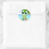 Summer Beach Frosch Cartoon Aufkleber (Tasche)