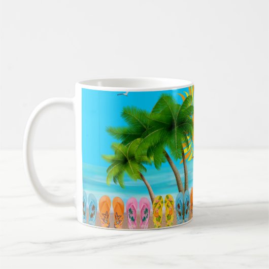 Summer Beach Fun Coffee Tasse (Links)