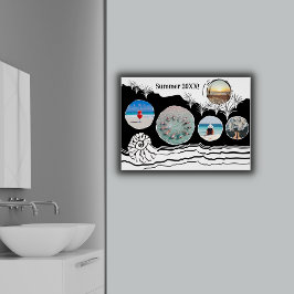 Summer Beach Fun Instagram Collage Poster