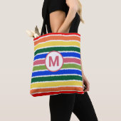 Summer Beach Fun Regenbogenstreifen Monogram Tasche (Von Nahem)