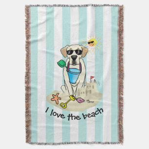 Summer Beach Gelbe Labrador Labrador Retriever Dog Decke