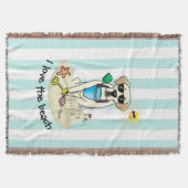 Summer Beach Gelbe Labrador Labrador Retriever Dog Decke (Vorderseite)