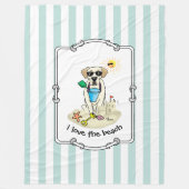 Summer Beach Gelbe Labrador Labrador Retriever Dog Fleecedecke (Vorderseite)
