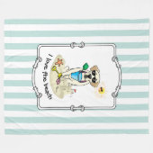 Summer Beach Gelbe Labrador Labrador Retriever Dog Fleecedecke (Vorderseite (Horizontal))