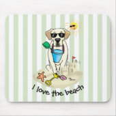 Summer Beach Gelbe Labrador Labrador Retriever Dog Mousepad (Vorne)