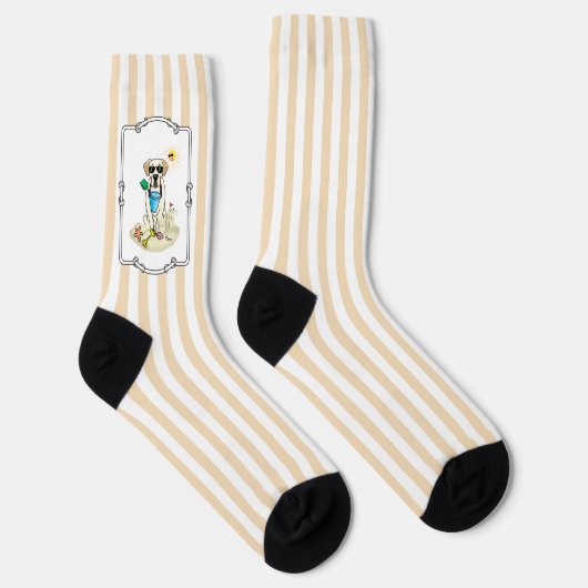 Summer Beach Gelbe Labrador Labrador Retriever Dog Socken (Rechts)