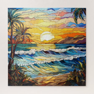 Summer Beach gestresstes Glass-Puzzle Puzzle