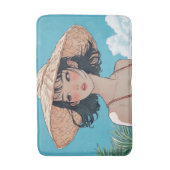 Summer Beach Girl Anime Bath Mat Badematte (Vorderseite Vertikal)