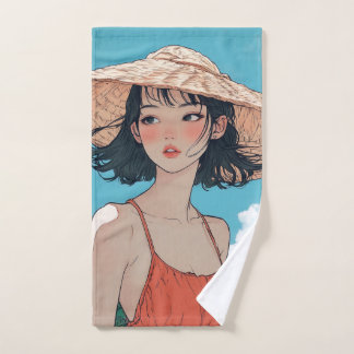 Summer Beach Girl Anime Handtuch