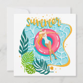 Summer Beach Girl Grußkarte Karte (Vorderseite)