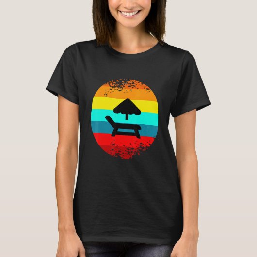 Summer Beach Graphic Themed Deco Beach Umbrella S T-Shirt (Vorderseite)