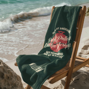 Summer Beach GRILLEN Pit Master Green Custom Strandtuch