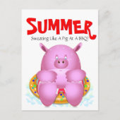 Summer Beach GRILLEN Pool Party Whimsical Cartoon  Postkarte (Vorderseite)