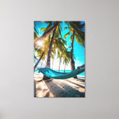 Summer Beach Hammock Ocean Vacation Palmen Leinwanddruck (Vorderseite)