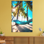 Summer Beach Hammock Ocean Vacation Palmen Leinwanddruck (Insitu (Wohnzimmer))