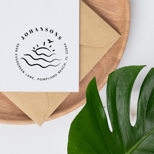 Summer Beach handgezeichnet Rücksendeadresse Permastempel