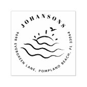 Summer Beach handgezeichnet Rücksendeadresse Permastempel (Design)