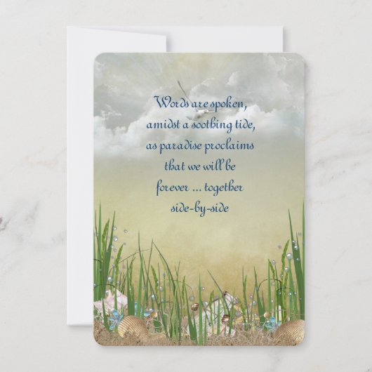 Summer Beach Hochzeit Einladung (Vorderseite)