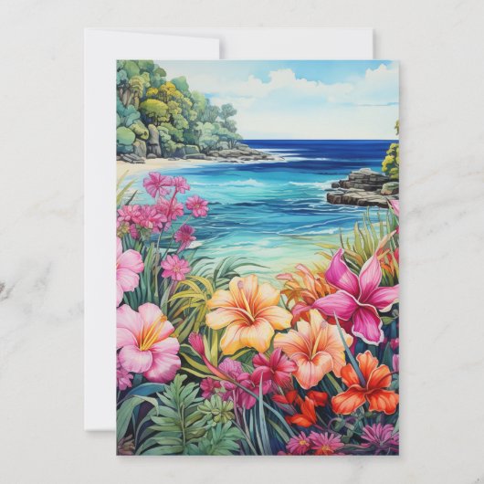 Summer Beach Hochzeit Einladung (Rückseite)