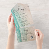 Summer Beach Hochzeit in Urlaubsort All In One Einladung (Abreißen)