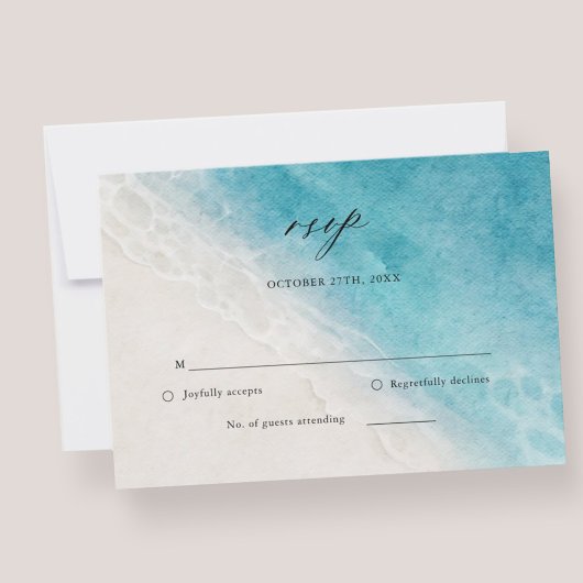 Summer Beach Hochzeit in Urlaubsort RSVP Card Karte