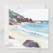 Summer Beach Hochzeit in Urlaubsort Save the Date (Rückseite)