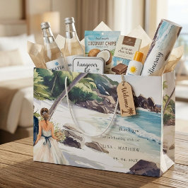 Summer Beach Hochzeit in Urlaubsort Vielen Dank Große Geschenktüte