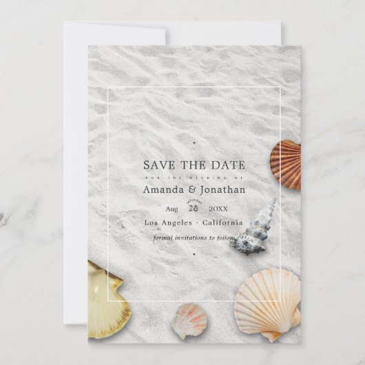 Summer Beach Hochzeit Save the Date (Vorderseite)