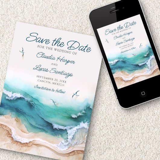 Summer Beach Hochzeit Save The Date