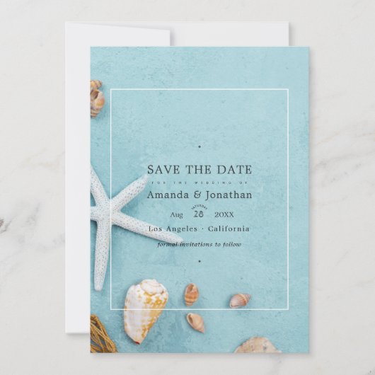 Summer Beach Hochzeit Save the Date (Vorderseite)