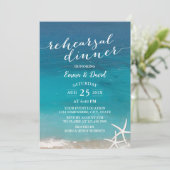 Summer Beach Hochzeit Starfish Probe Dinner Einladung (Stehend Vorderseite)