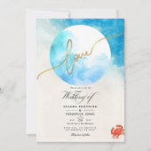 Summer Beach Hochzeitsfest im Wasser - Foto Einladung (Vorderseite)