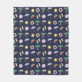 Summer Beach Holiday Blue Muster Fleecedecke (Vorderseite)