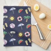 Summer Beach Holiday Blue Muster Geschirrtuch (Viertel Falte)