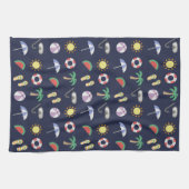 Summer Beach Holiday Blue Muster Geschirrtuch (Horizontal)