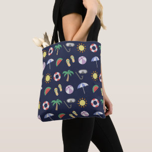 Summer Beach Holiday Blue Muster Tasche