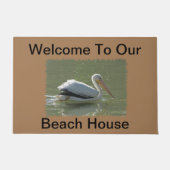 Summer Beach House Coastal Pelican Guest Welcome Fußmatte (Vorderseite)