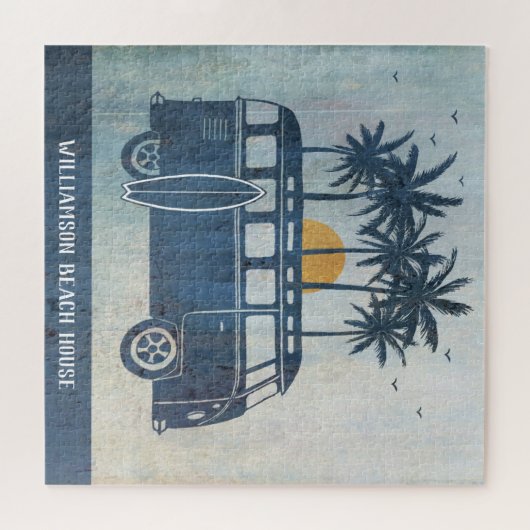 Summer Beach House Retro Surf Van Puzzle (Horizontal)