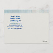 Summer Beach House Retro Van neue Adresse Postkarte (Rückseite)