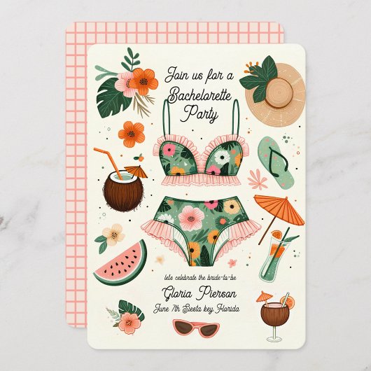 Summer Beach Junggeselinnen-Abschied Einladung
