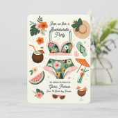 Summer Beach Junggeselinnen-Abschied Einladung (Stehend Vorderseite)