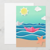 Summer Beach Landschaft Dankeskarte (Vorne/Hinten)