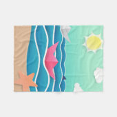 Summer Beach Landschaft Fleecedecke (Vorderseite (Horizontal))