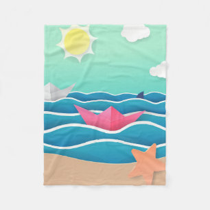 Summer Beach Landschaft Fleecedecke