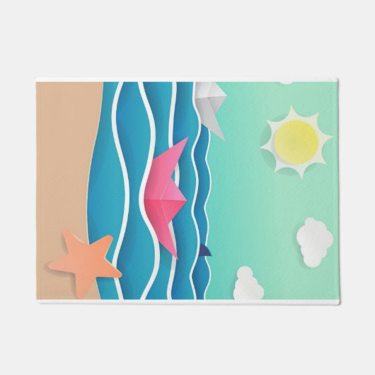 Summer Beach Landschaft Fußmatte (Vorderseite)